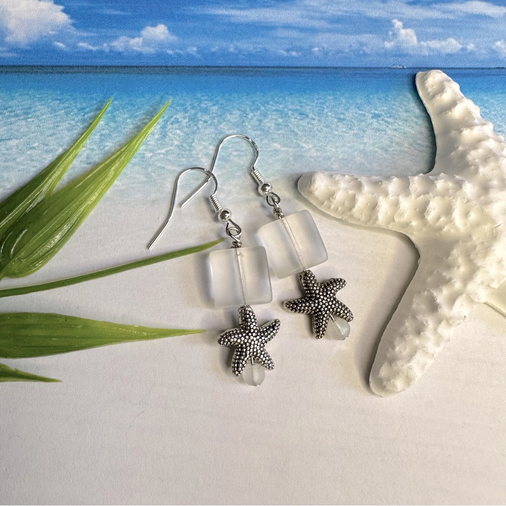 3/$25 Silver Starfish Earrings
